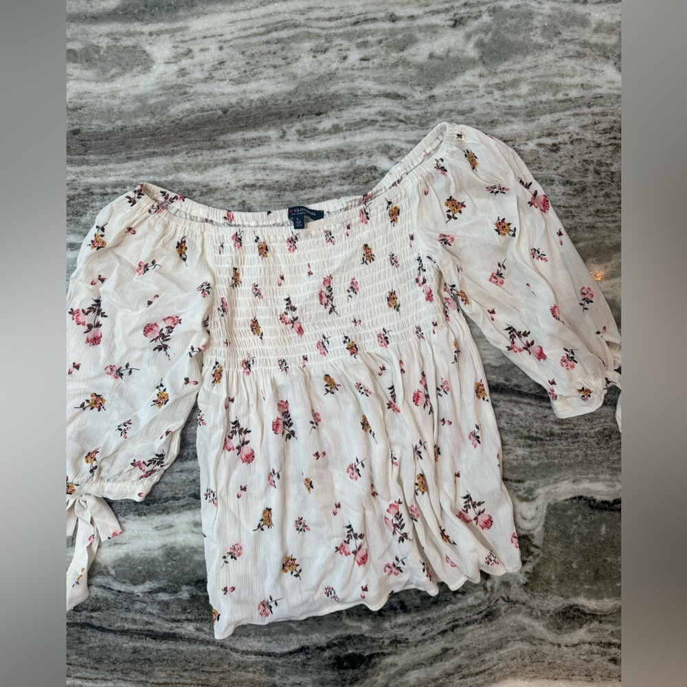Floral Peplum Blouse Size Large